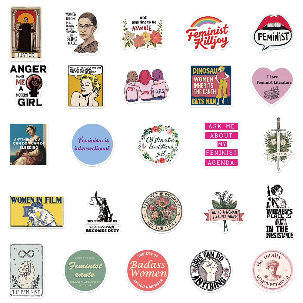 50PCS Feminist Girl Power Stic - Kids Toys Quotes recension och pris