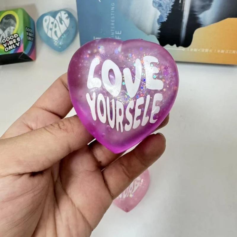 1pcs Glitter Heart Shaped Sque - Kids Toys Quotes recension och pris