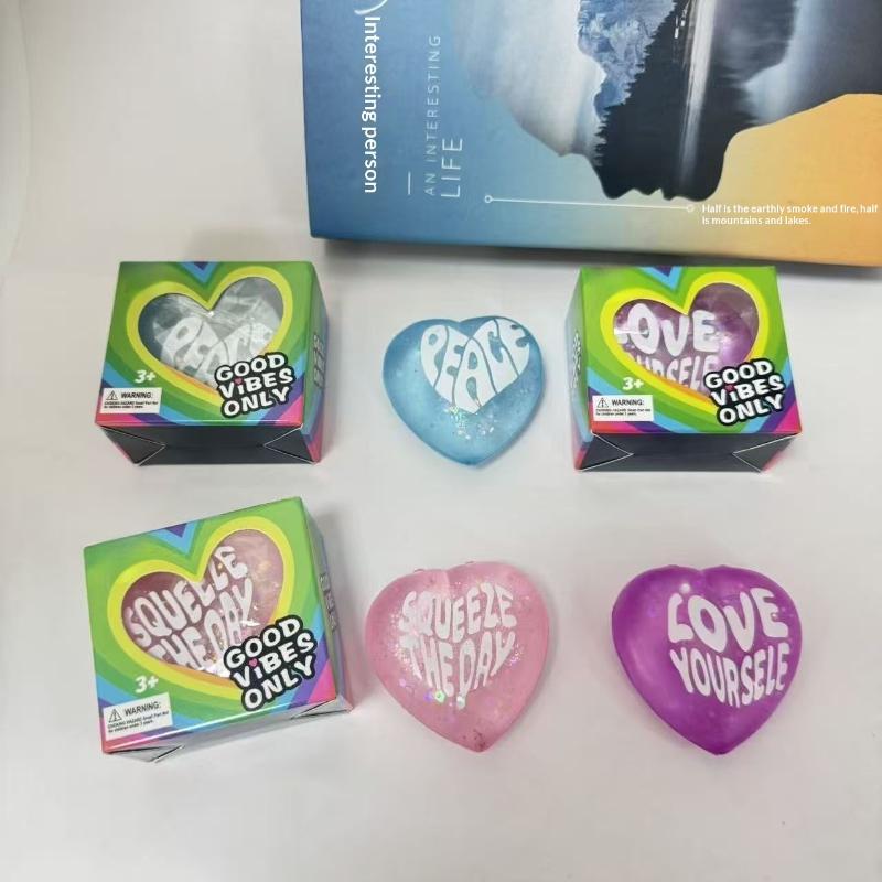 1pcs Glitter Heart Shaped Sque - Kids Toys Quotes recension och pris