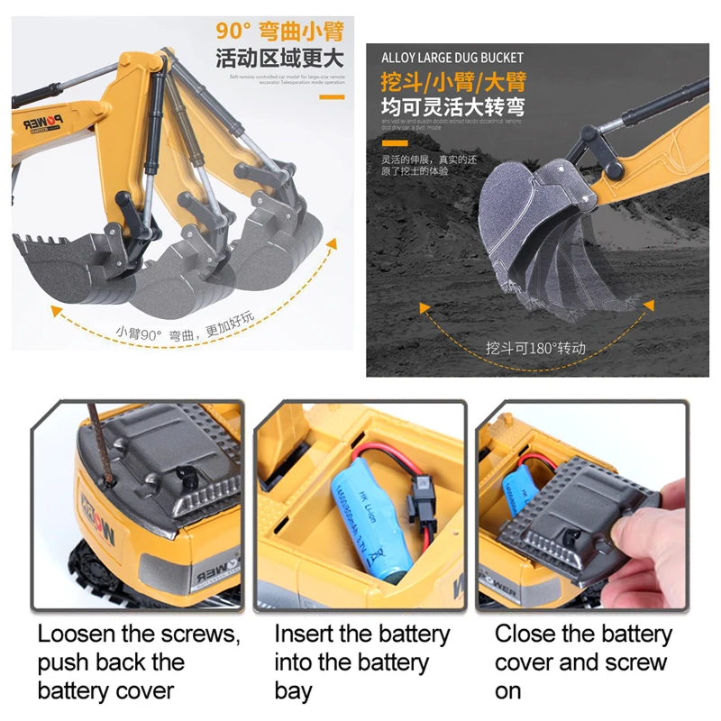 RC Excavator 2.4Ghz 6 Channel  - Kids Toys Channel recension och pris