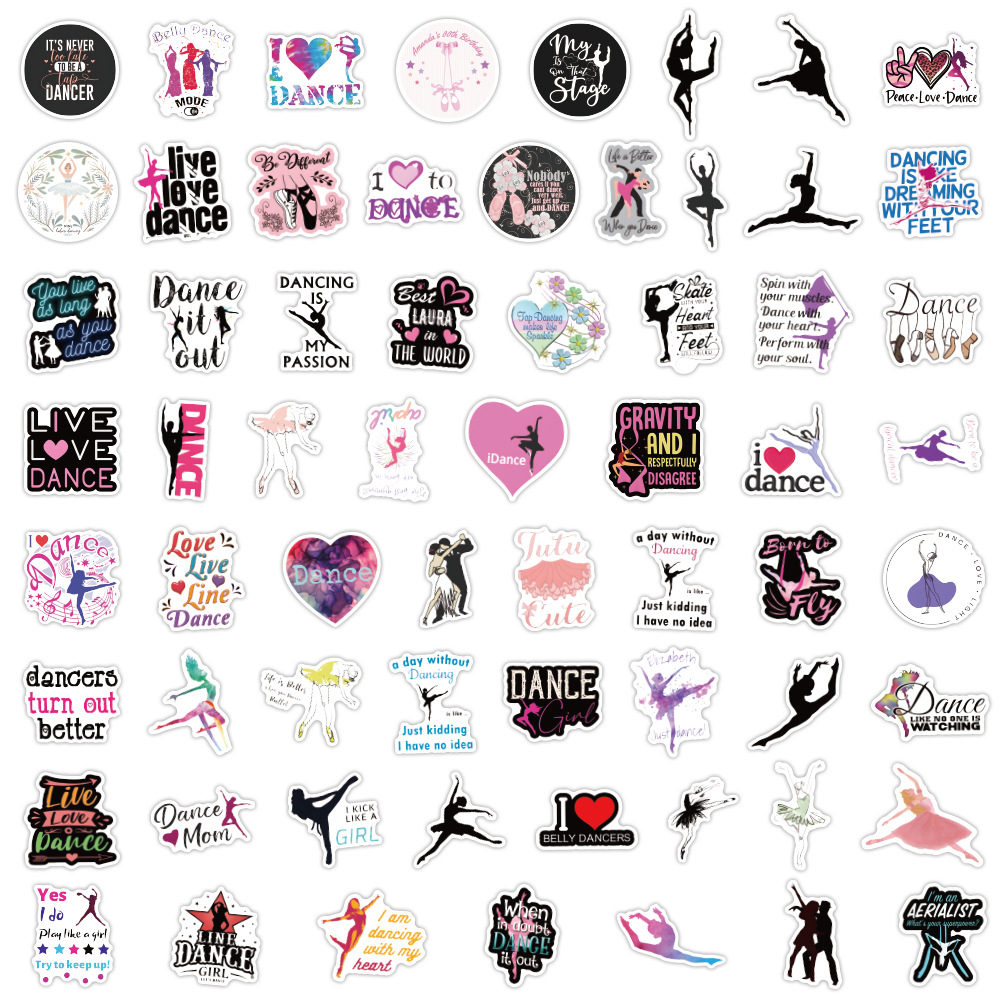 60PCS No RepeatDance Stickers  - Kids Toys Quotes recension och pris