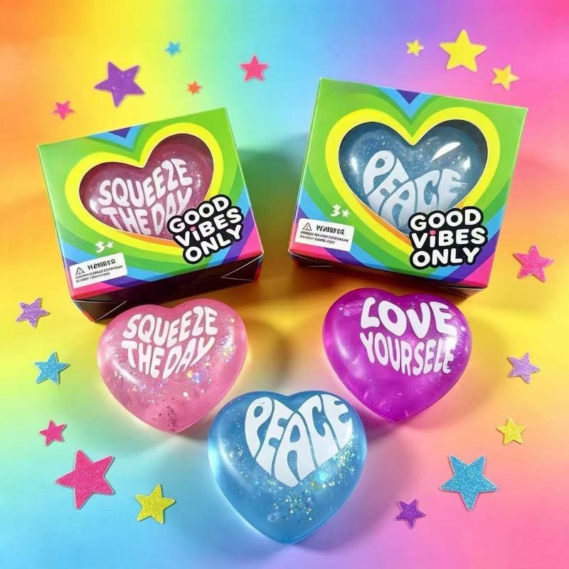 【M】Glitter Heart Shaped Squeez - Kids Toys Quotes recension och pris