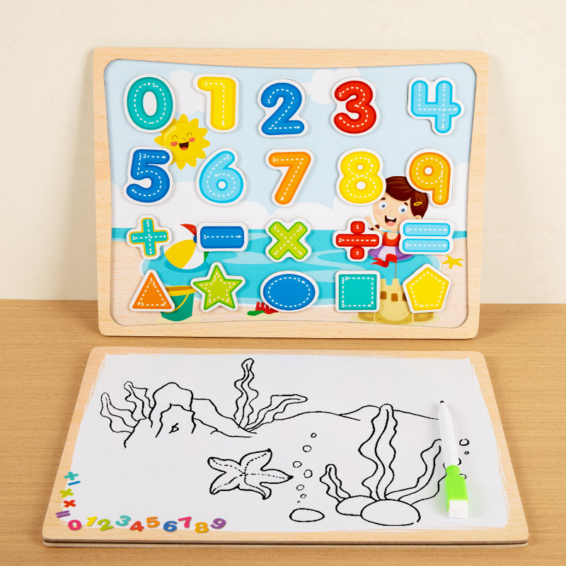 2-In-1 Magnetic Puzzle Board - - Magnetic Drawing Board recension och pris