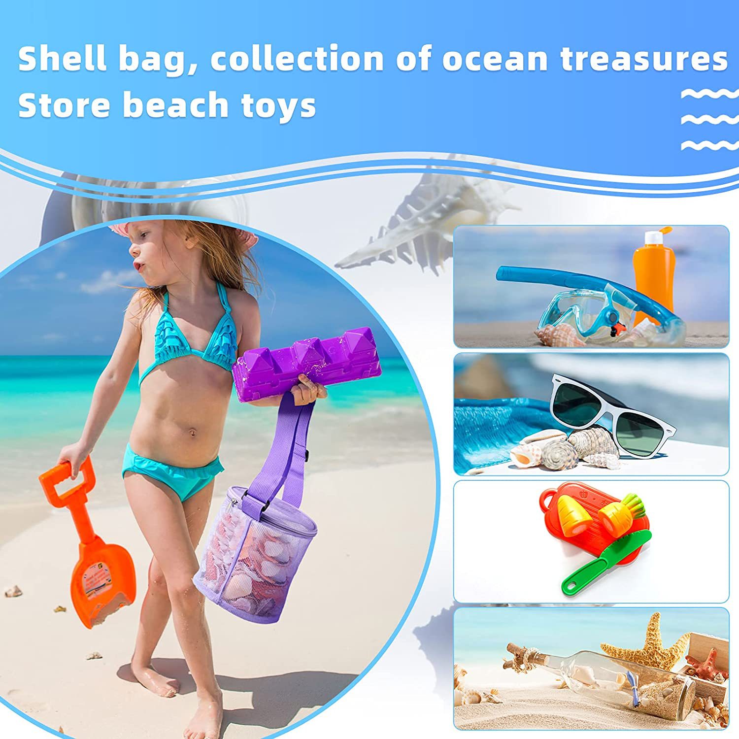 Colorful Beach Toys Mesh Beach - Kids Zipper Toys recension och pris