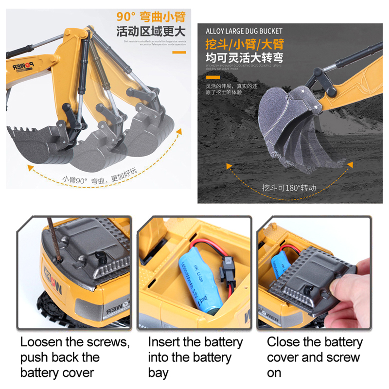 RC Excavator 2.4Ghz 6 Channel  - Kids Toys Channel recension och pris
